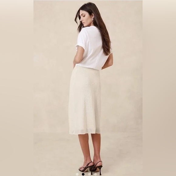 SET BR BIANCA SHIMMERY SLIP SKIRT & CREW NECK SLEEVELESS TANK SET XS XXS CREAM - Picture 6 of 16